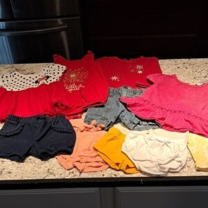 12 Month Girl Assorted Clothing Set - Red, Pink, Yellow